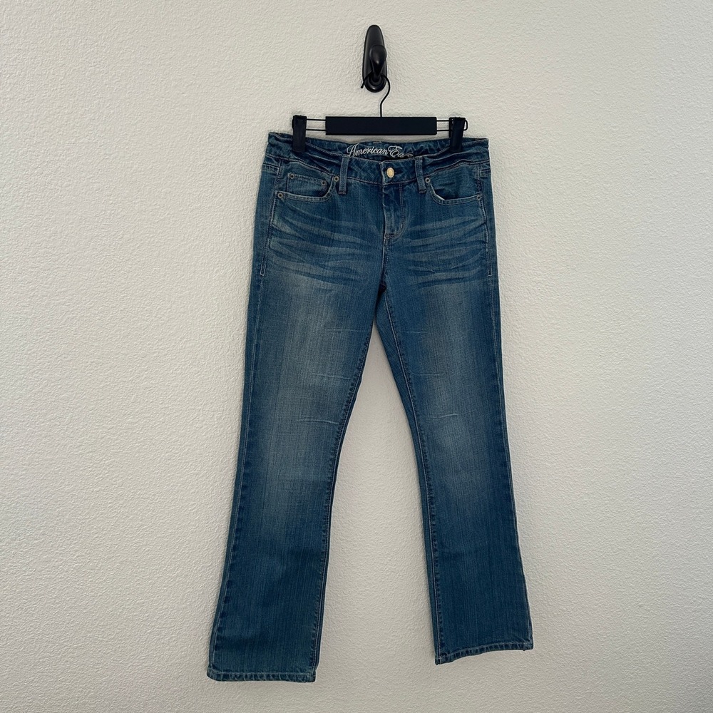 American Eagle True Boot Denim Jeans Medium Wash Y2K 90s Size 4‎ Short